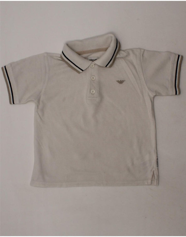 ARMANI JUNIOR Boys Polo Shirt 4-5 Years White Cotton Vintage Armani Junior and Second-Hand Armani Junior from Messina Hembry 