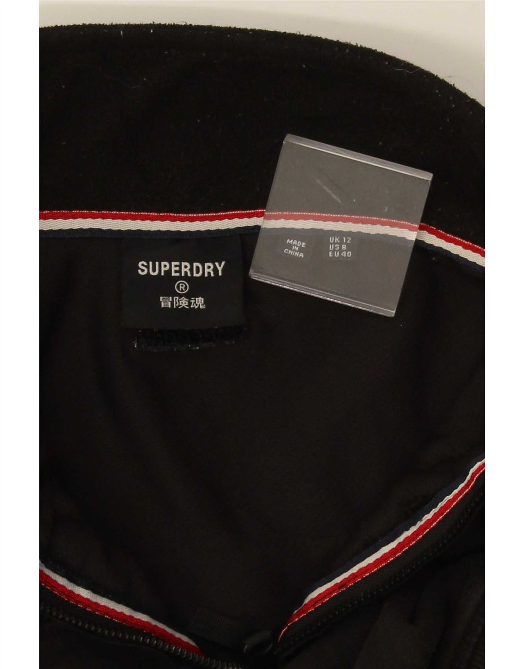 Felpa corta da donna oversize Superdry, taglia UK 12, media, nera
