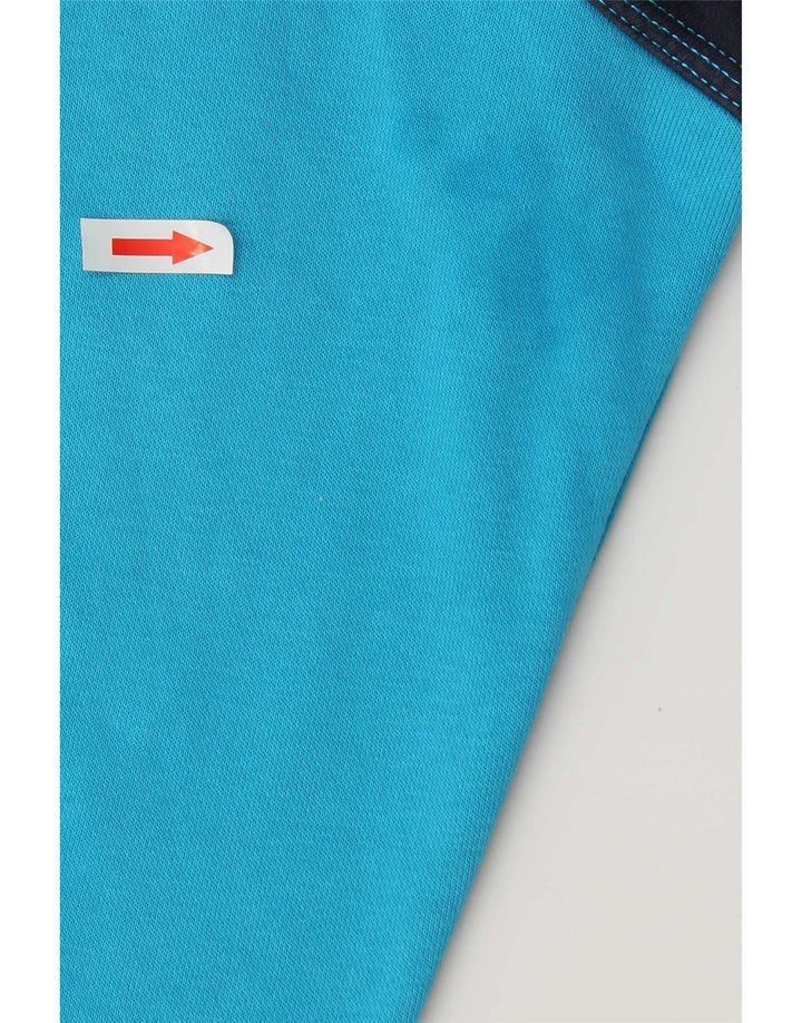Felpa con cappuccio e zip Nike da uomo in cotone color block blu medio