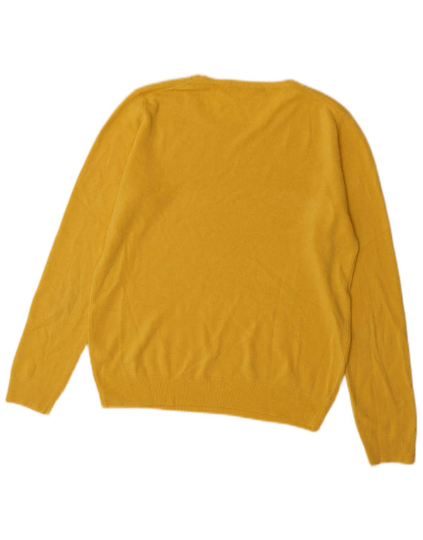 Maglione maglione con scollo a barca da donna Marks & Spencer UK 10 piccolo acrilico giallo