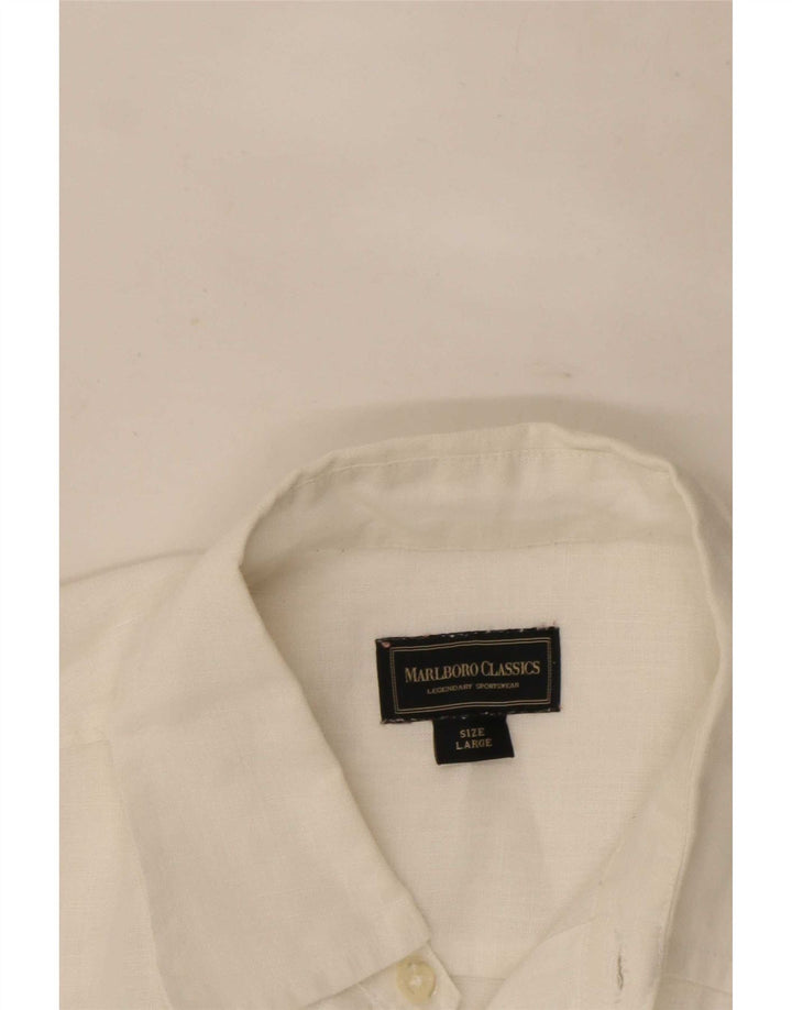 Camicia da uomo Marlboro Classics grande bianca