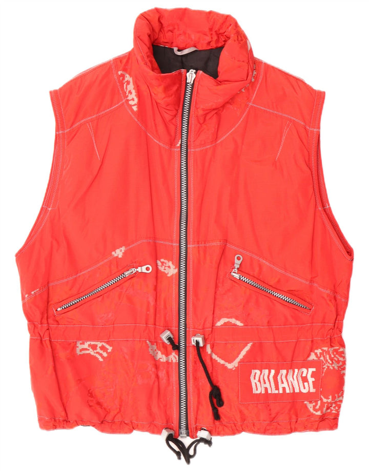 Gilet grafico da uomo VINTAGE UK 40 grande rosso in poliammide