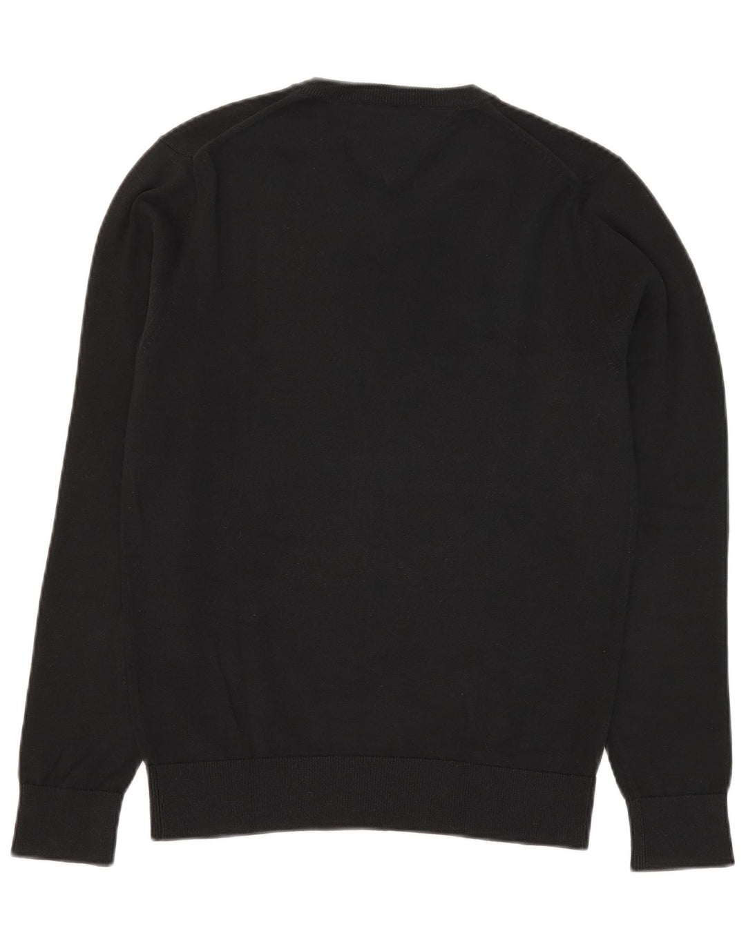 Maglione maglione da uomo con scollo a V Tommy Hilfiger piccolo cotone nero