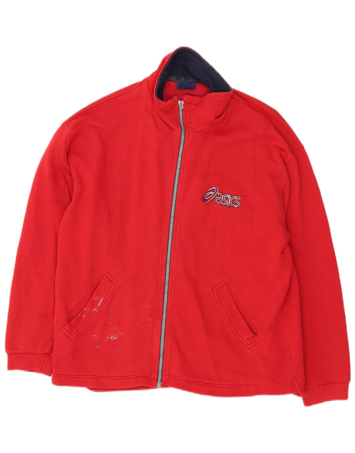 Giacca da ginnastica grafica da uomo Asics, colore rosso medio, in cotone