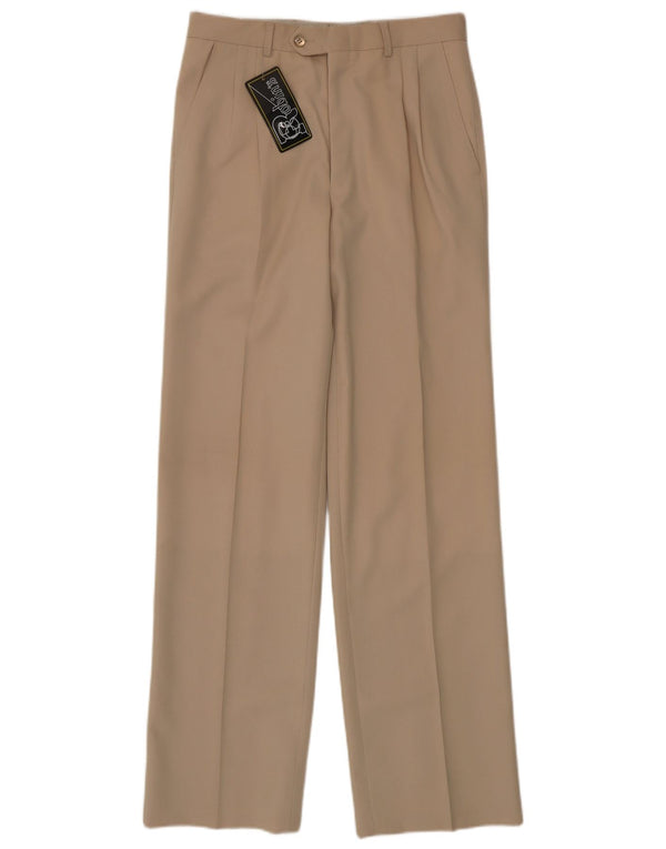 Pantaloni da abito con pedge da uomo Robin's IT 46 Small W28 L32 Beige Lana vergine