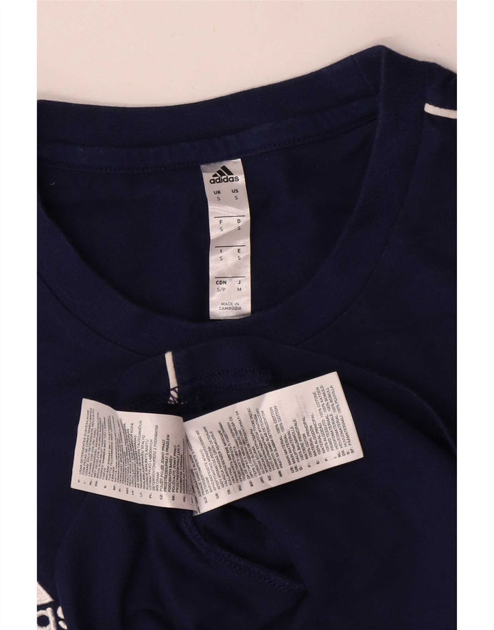 Maglietta Adidas da Uomo Top Piccola Blu Navy Cotone