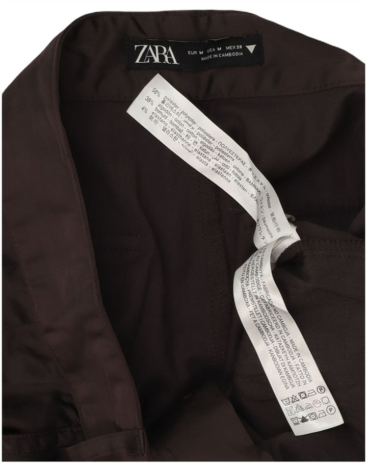 Pantaloni cargo Zara da donna a gamba larga medi W28 L32 poliestere marrone