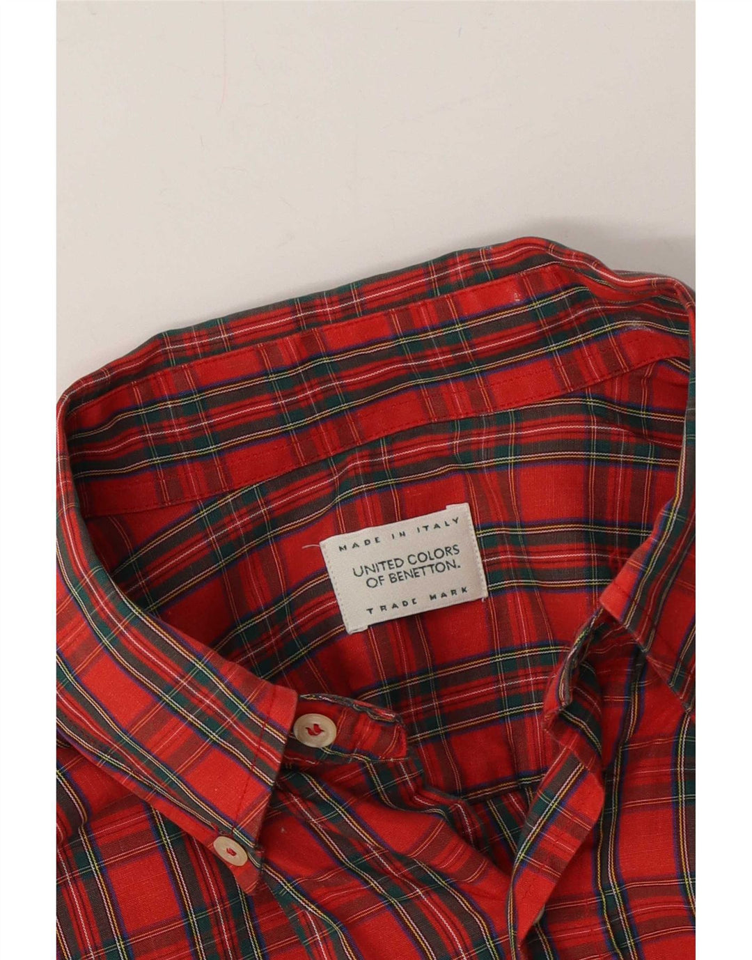 Camicia da uomo Benetton Medium Red Check