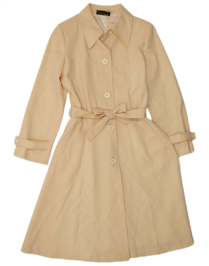 Trench vintage da donna UK 10 piccolo beige