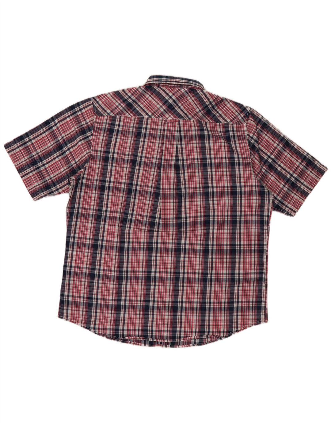 Camicia da uomo a maniche corte James Pringle, poliestere a quadri rossi grandi