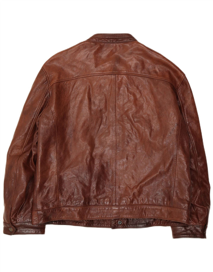 Giacca in pelle vintage da uomo UK 38 in pelle marrone medio