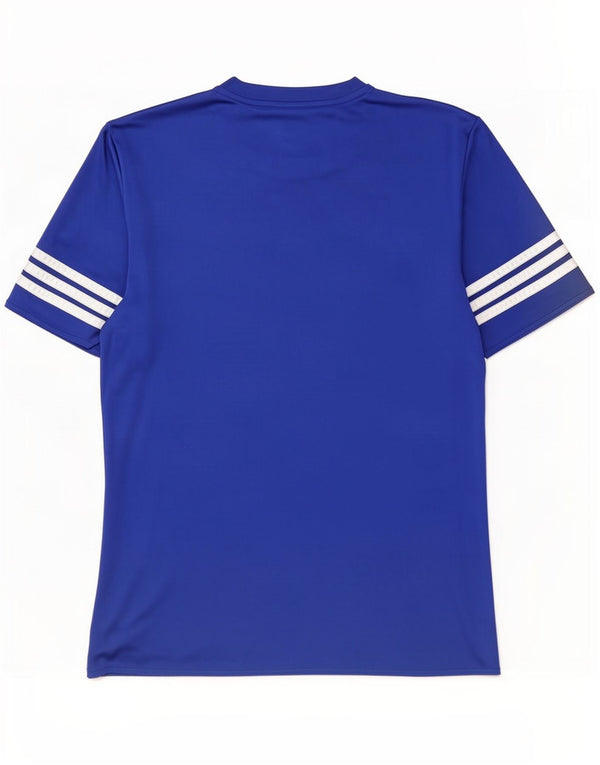 T-shirt Adidas Climalite da uomo Top in poliestere blu medio