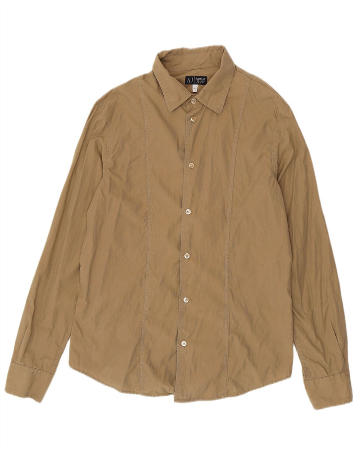 Camicia Armani Jeans Uomo Large Beige