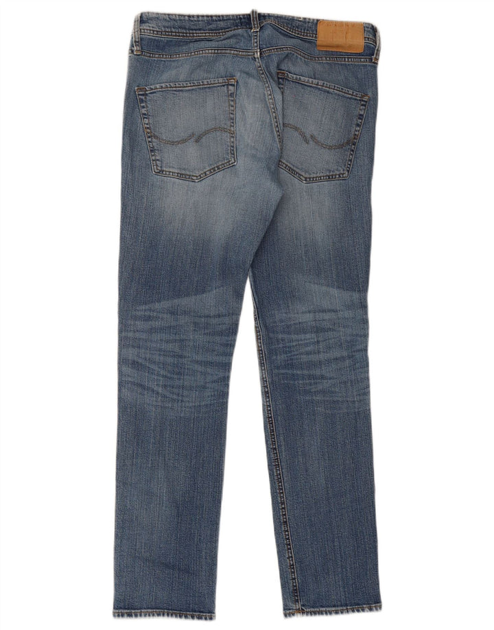 Jack & Jones Uomo Tim Slim Jeans W33 L32 Cotone Blu