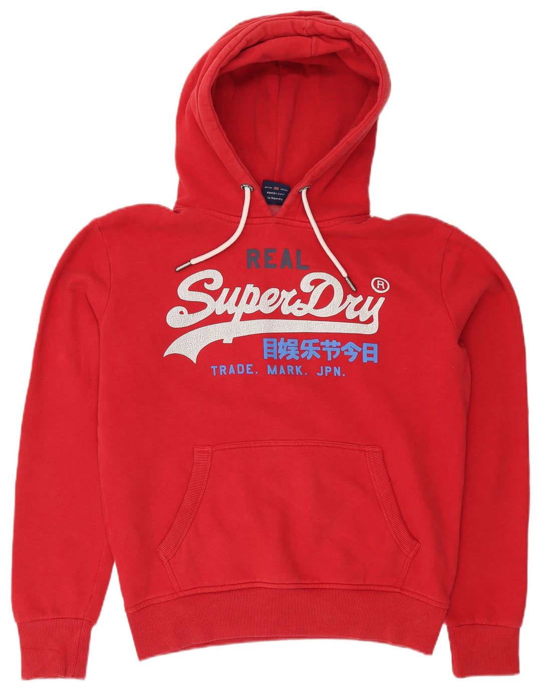 Maglione con cappuccio grafico da uomo SUPERDRY in cotone rosso medio
