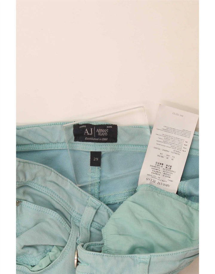 Pantaloni cropped slim da donna Armani W29 L25 Blu Modal