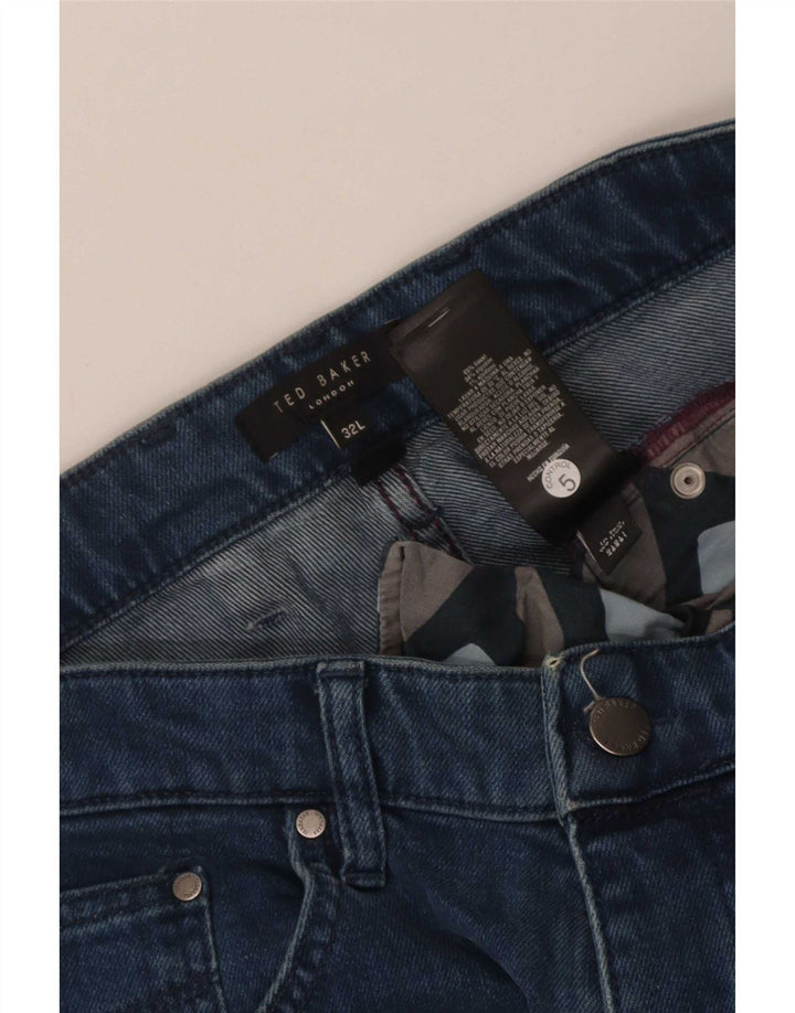 Jeans dritti da uomo Ted Baker W32 L27 Lyocell blu