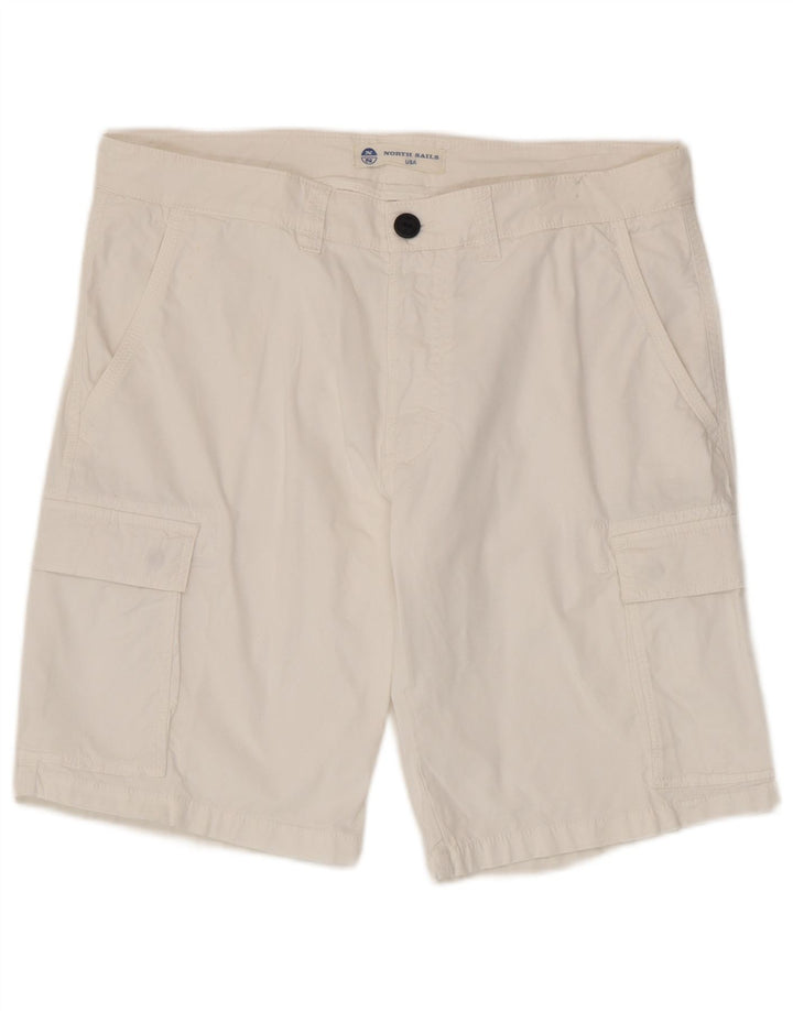 Pantaloncini cargo da uomo North Sails W36 grandi in cotone bianco
