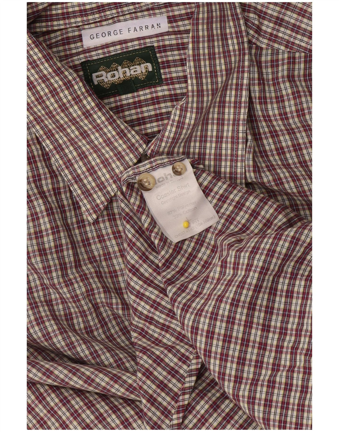 Camicia in flanella da uomo Rohan, poliestere a quadri rossi grandi