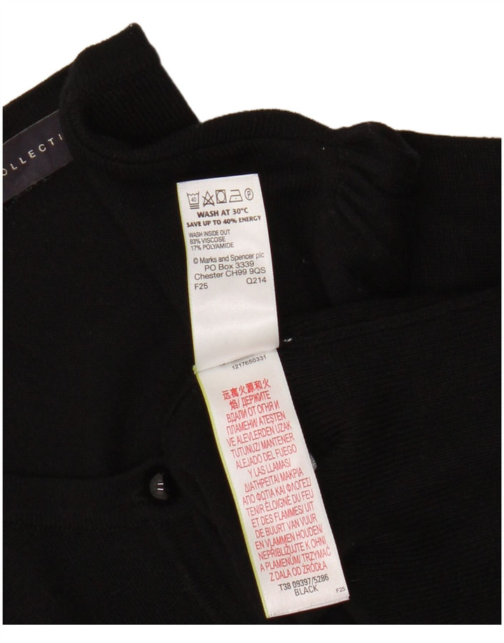 Maglione cardigan da donna Marks & Spencer UK 10 piccolo viscosa nera