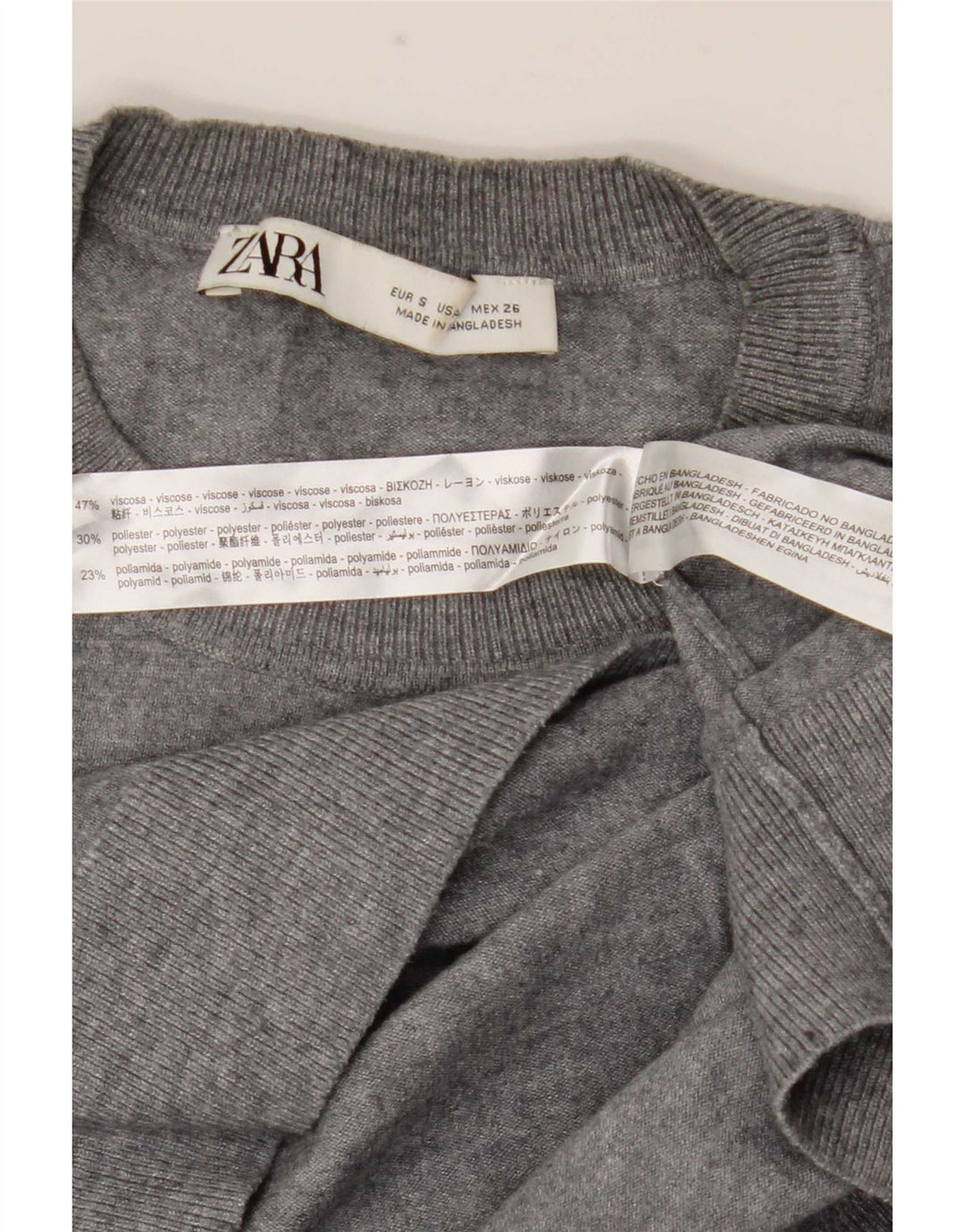 Maglione Zara da uomo girocollo piccolo in viscosa grigia