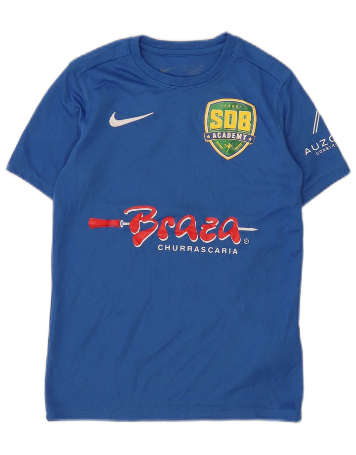 T-shirt grafica Nike Dri Fit da ragazzo, 8-9 anni, piccola, in poliestere blu