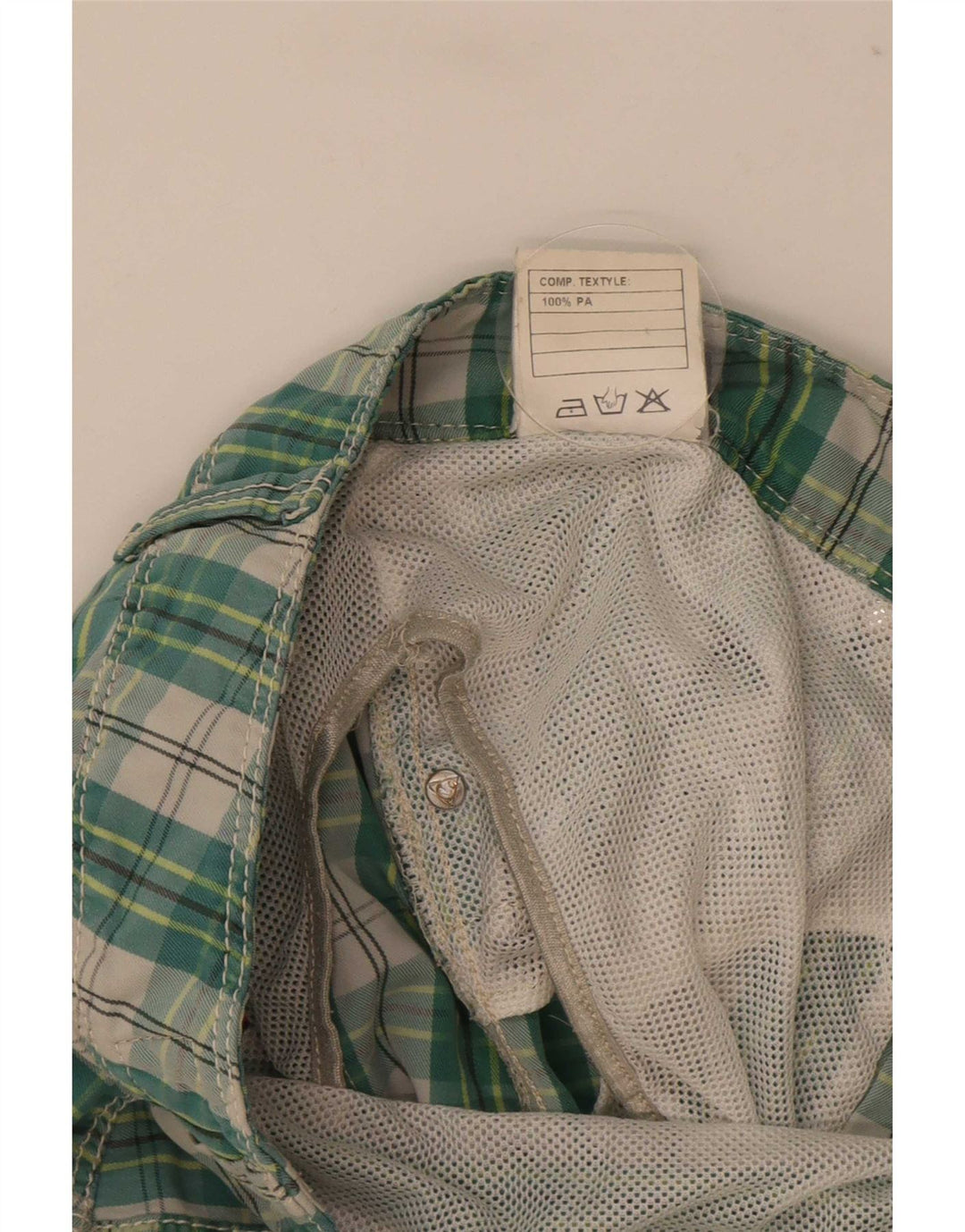 Pantaloncini da bagno da uomo Roy Rogers, poliestere a quadri verdi grandi