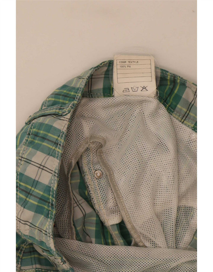 Pantaloncini da bagno da uomo Roy Rogers, poliestere a quadri verdi grandi