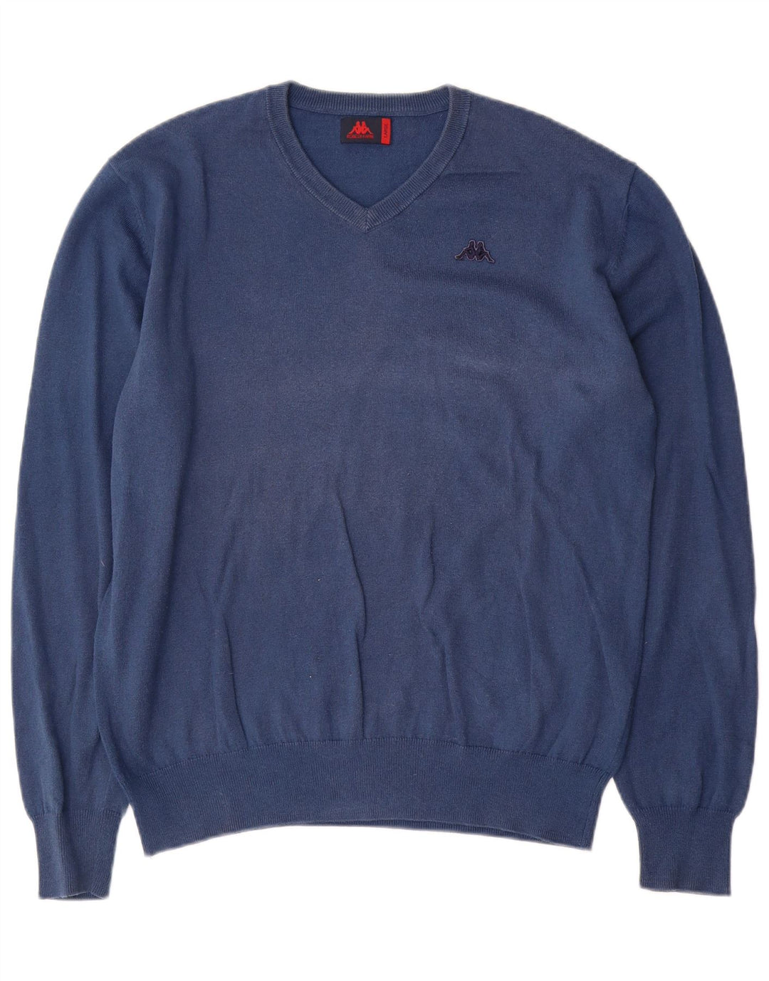 Maglione Kappa da uomo con scollo a V grande in cotone blu