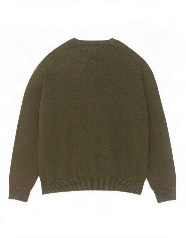Maglione maglione con scollo a V da uomo Tommy Hilfiger XL cotone kaki