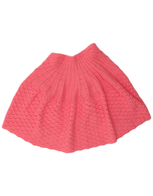Maglione cardigan poncho vintage da donna UK 14 rosa medio