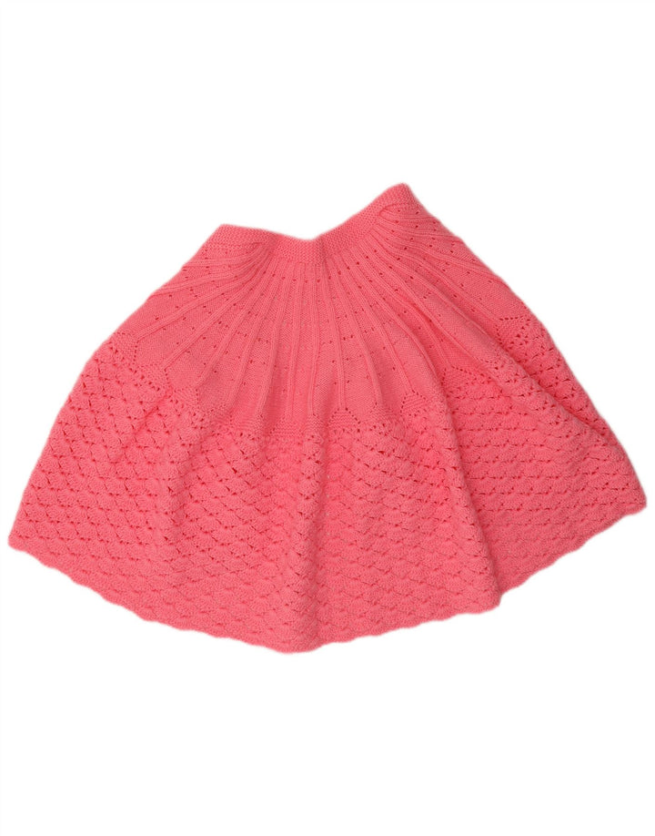 Maglione cardigan poncho vintage da donna UK 14 rosa medio