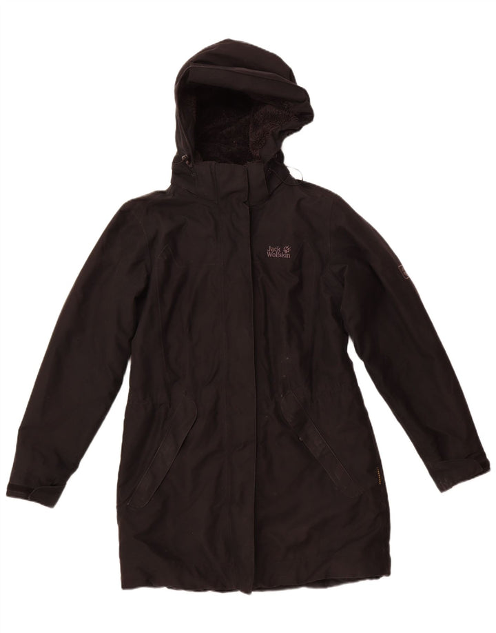 Giacca a vento con cappuccio da donna JACK WOLFSKIN UK 12/14 Medio Nero