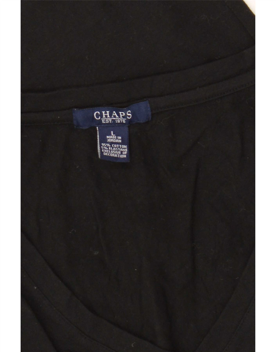 T-shirt da donna Chaps Top UK 14 grande cotone nero