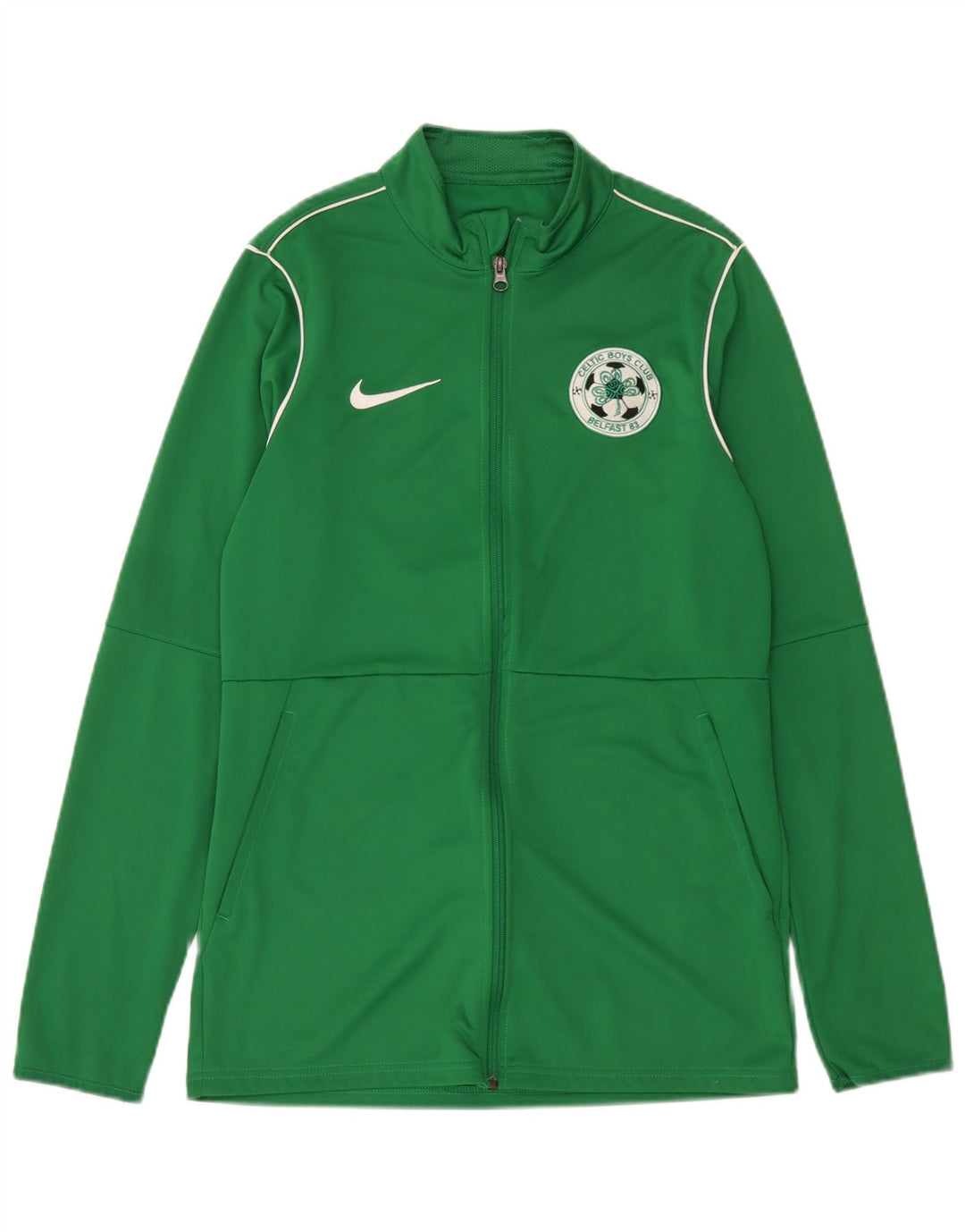 Giacca da tuta Nike Dri Fit da uomo in poliestere verde medio