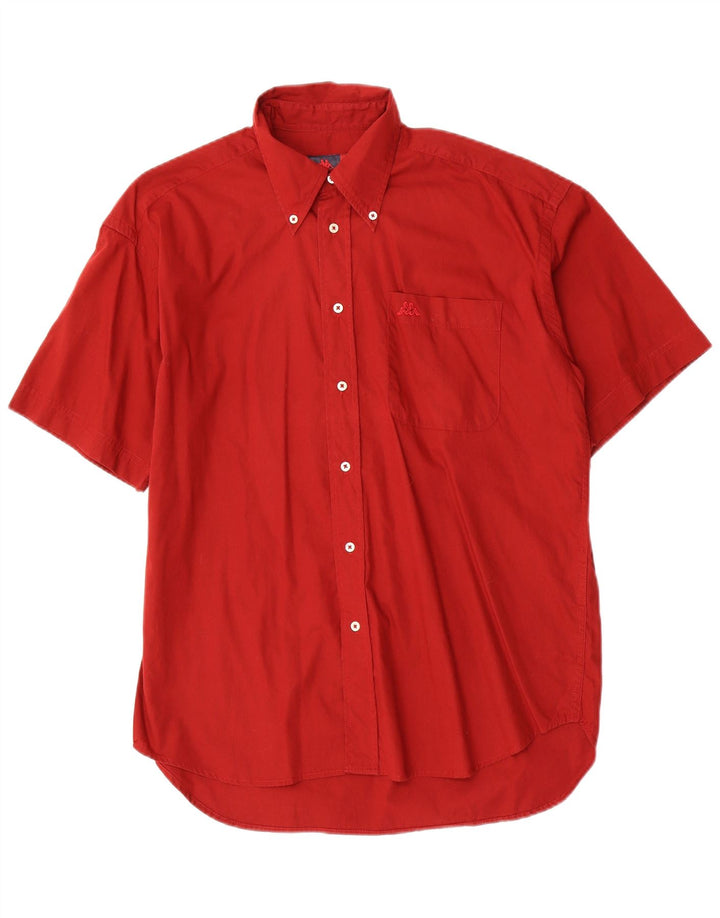 Camicia KAPPA da uomo a maniche corte piccola rossa in cotone