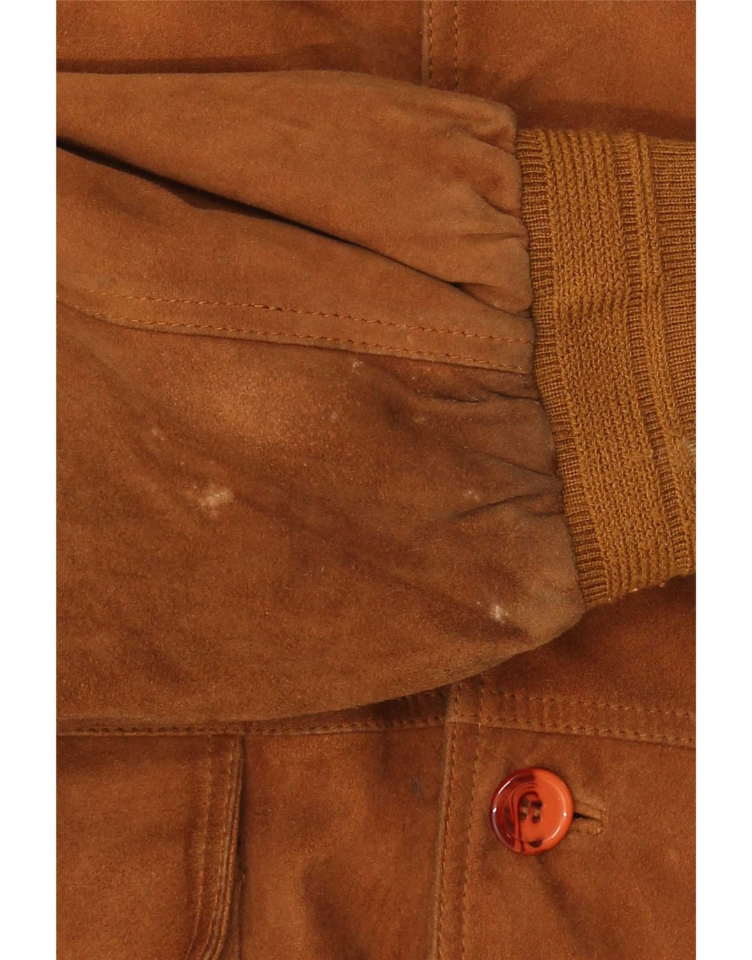 Giubbotto bomber vintage in pelle scamosciata da uomo IT 56 3XL in pelle marrone