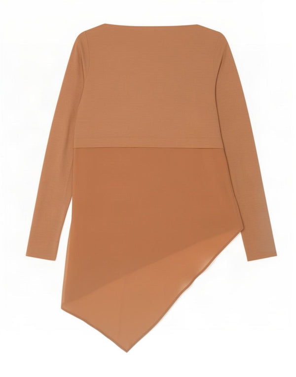 Top tunica asimmetrica da donna Zara UK 12 beige medio