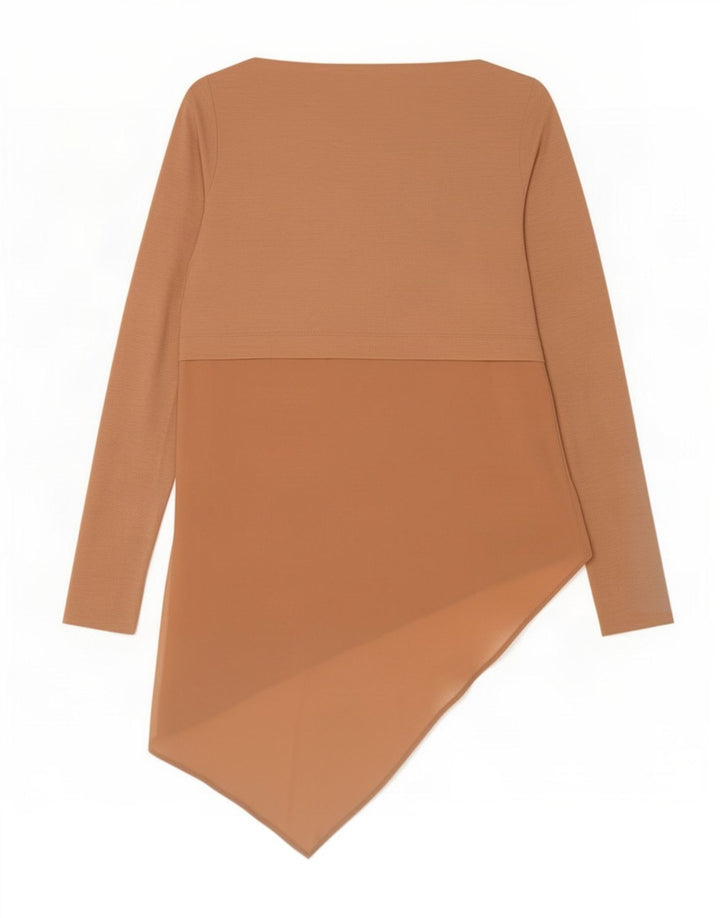 Top tunica asimmetrica da donna Zara UK 12 beige medio