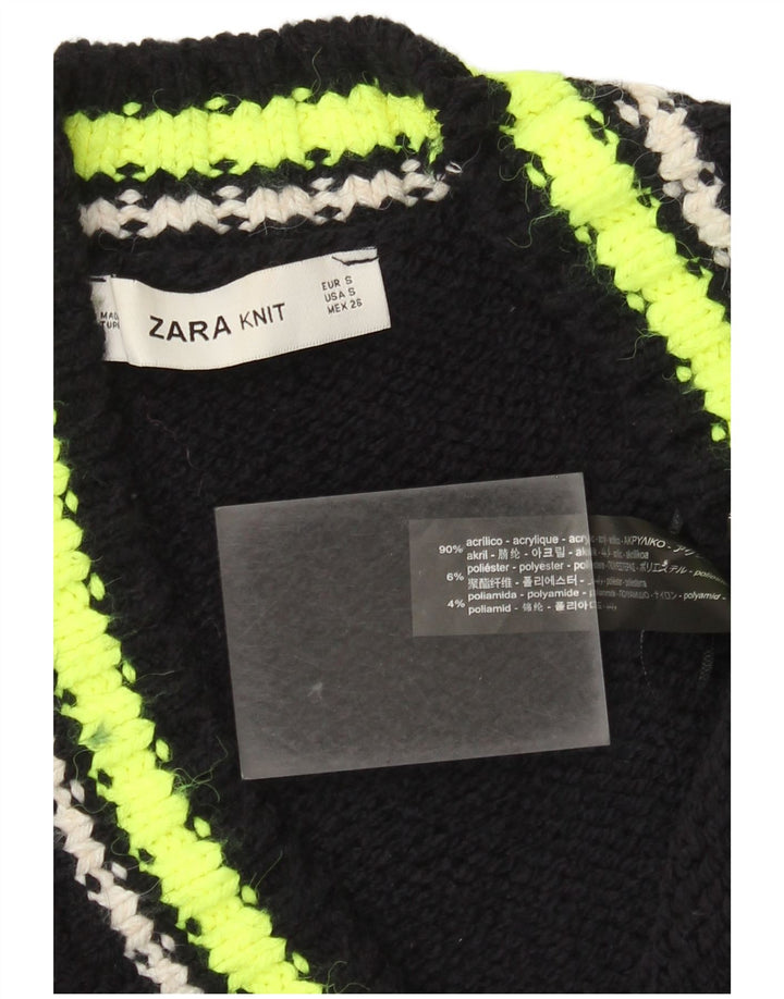 Maglione cardigan oversize da donna Zara UK 10 Small Black Colourblock