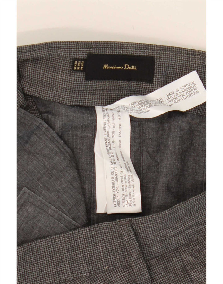 Pantaloni da abito slim da uomo Massimo Dutti EU 46 XL W36 L33 Pied de poule grigio