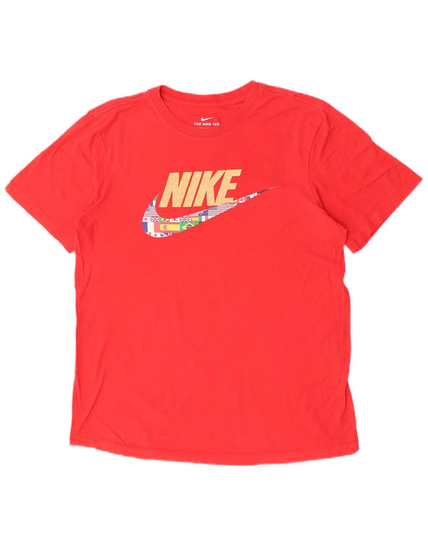 T-shirt grafica da uomo Nike Top in cotone rosso medio