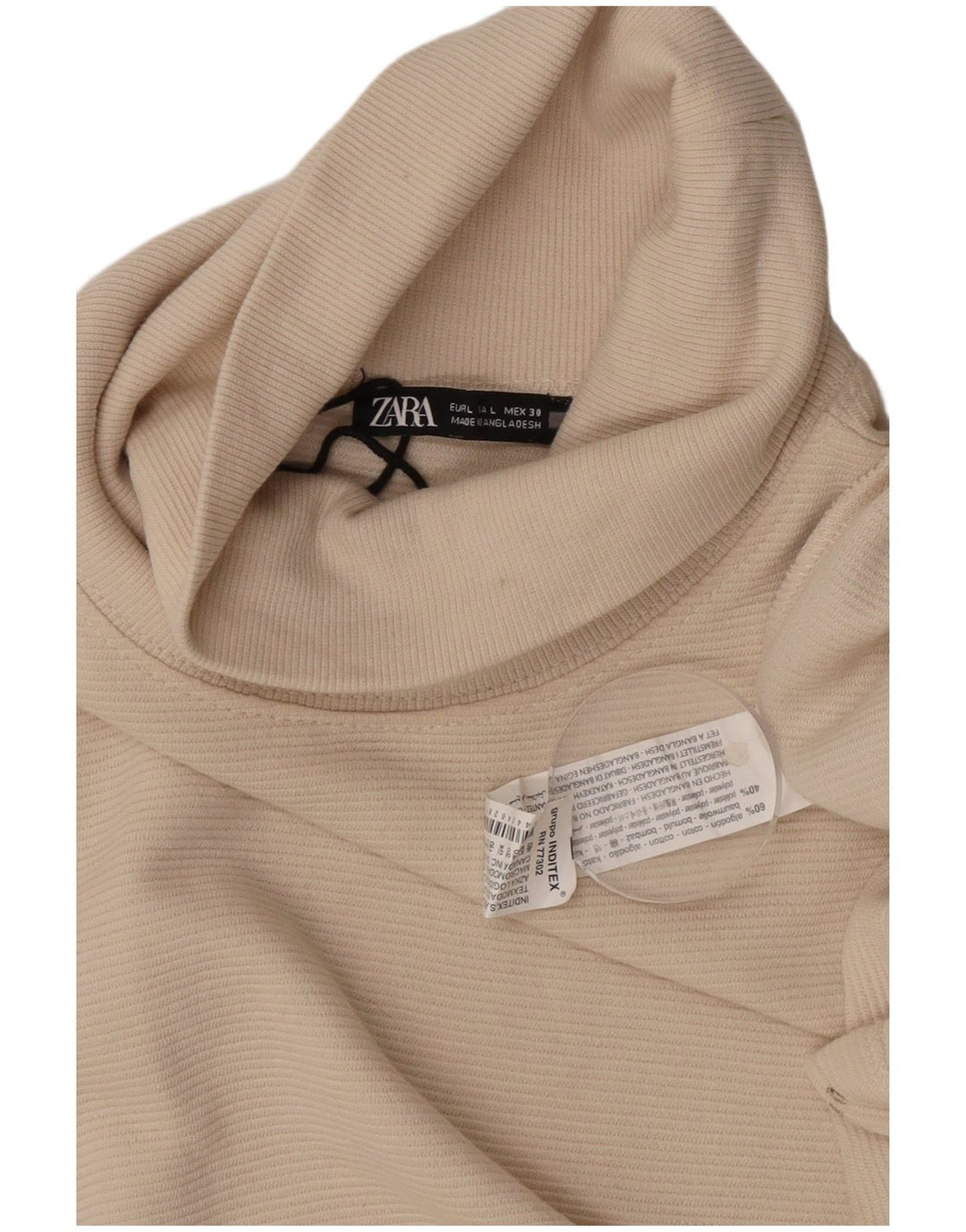 Vestito lungo da donna Zara UK 16 grande in cotone beige