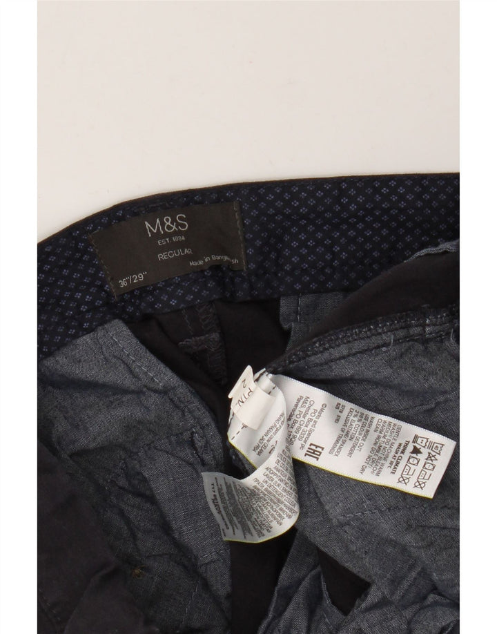 Pantaloni chino vestibilità regolare da uomo Marks & Spencer W36 L29 cotone blu navy