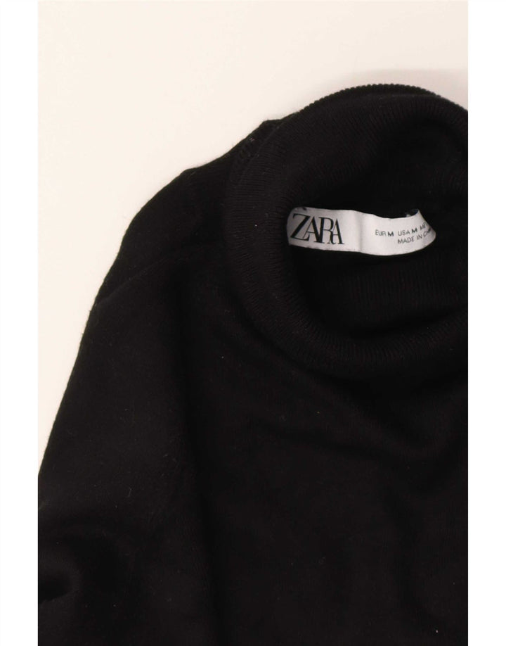 Maglione maglione collo alto da donna Zara UK 14 medio nero