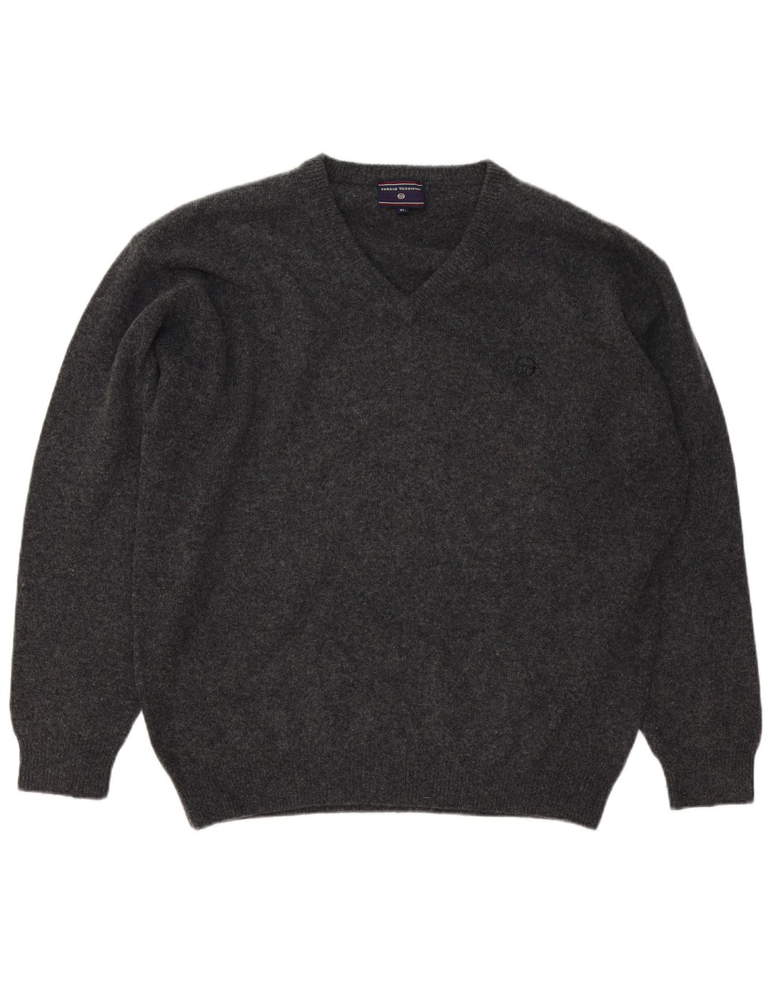 Maglione da uomo con scollo a V Sergio Tacchini XL in lana grigia