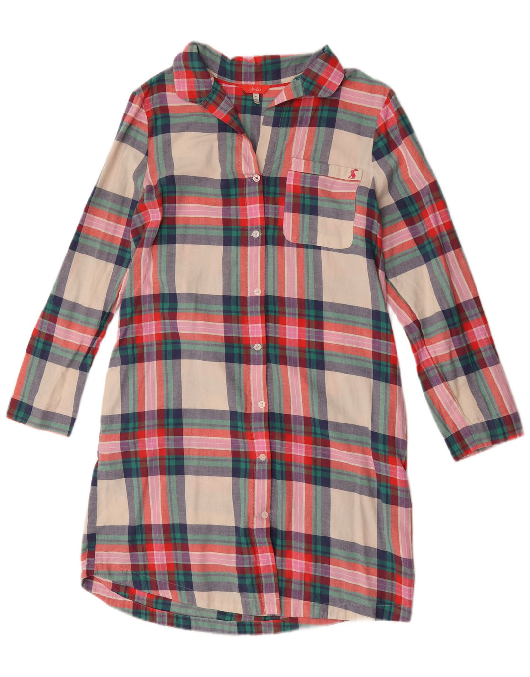 Abito camicia da donna Joules UK 14 Cotone a quadri multicolore medio