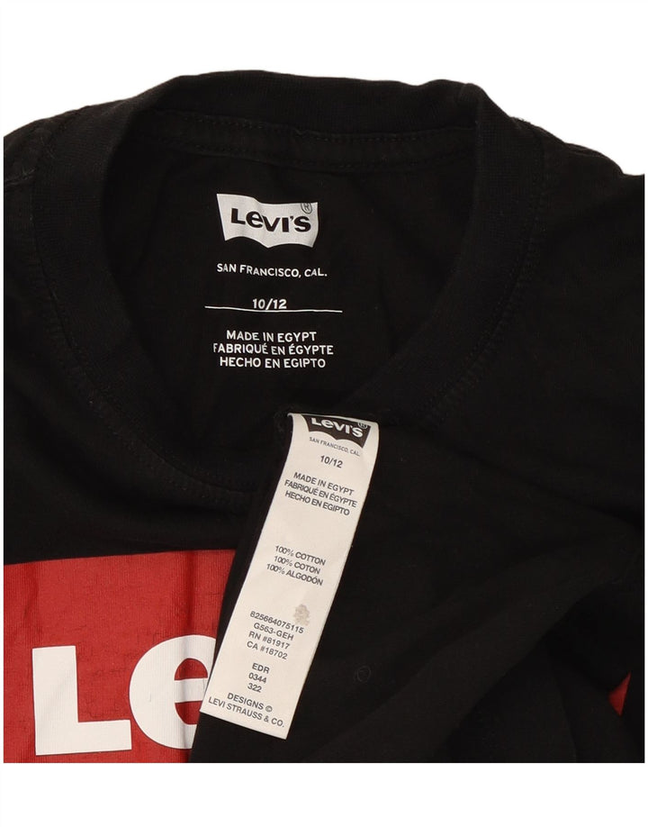 T-shirt grafica per ragazzi Levi's Top 10-11 anni in cotone nero