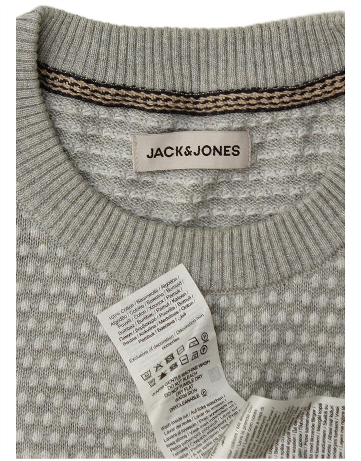 Maglione maglione girocollo da uomo Jack & Jones grigio medio maculato