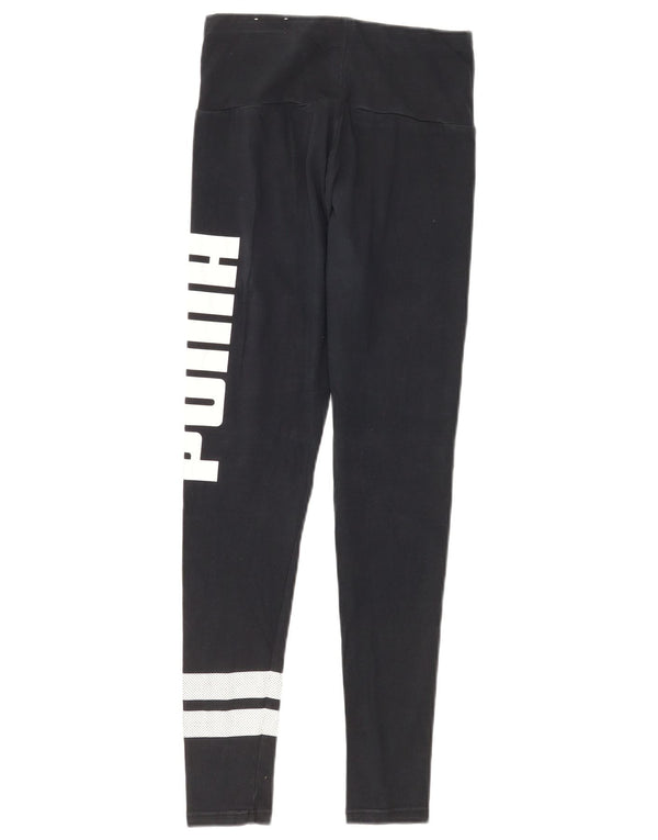 Leggings grafici da donna Puma UK 8 Small in cotone blu navy